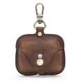 thumbnail image 1 of Funda para auriculares de piel auténtica color café, compatible con AirPods Pro, funda de viaje de piel suave y duradera con llavero, 1 of 5