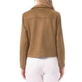 thumbnail image 3 of INSPIRE CHIC Faux Suede Jacket for Women's Button Down Point Collar Pockets Fall Winter Cropped Jacket XS Brown, 3 of 6