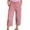 Pink, variant on CPNG Girls Capris Pants Summer Casual Cotton Linen Straight Wide Leg Loose Drawstring Elastic Waist Cropped Trouser(Purple,6-7 Years)