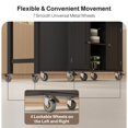 thumbnail image 4 of Lofka 79.06" Kitchen Island with Extendable Table for 2, Extendable Kitchen Island Cart on Wheels with Storage Cabinet & 2 Open Shelves, 3 Drawers, Black, 4 of 6