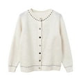 thumbnail image 4 of Ediodpoh Soft Knit Cardigan for Women Sweater Lightweight Loose Fit Casual Long Sleeve Button Front Open Coat Top Light Yellow, 4 of 4