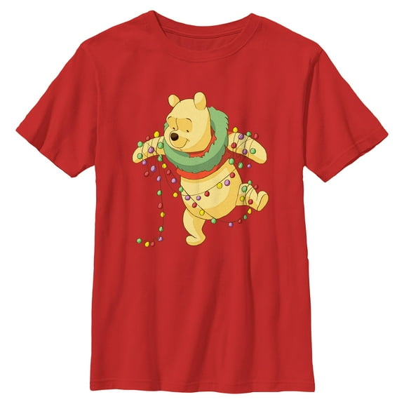 Boys Winnie the Pooh Christmas Lights Tangle T Shirt