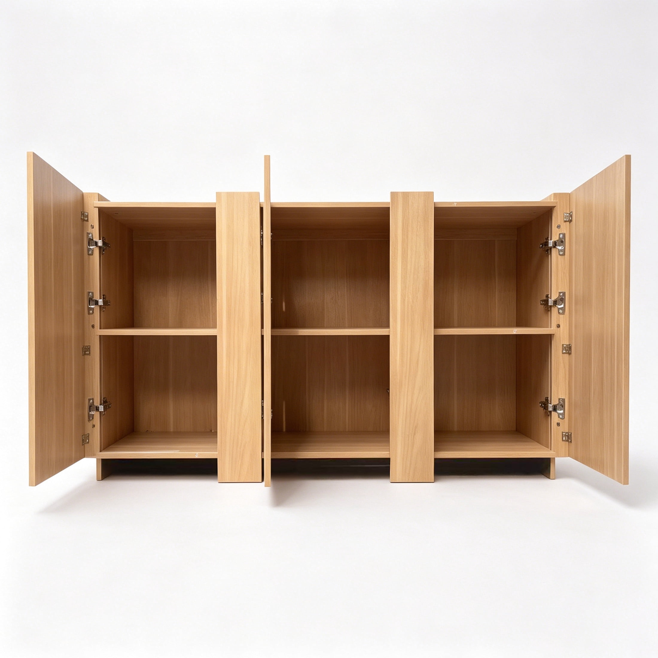 Christopher Knight Home 65.75" Modern Sideboard Cabinet with 3 Doors, Hidden Storage, Light Oak