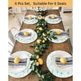 thumbnail image 4 of 15 Inch Round Placemats Set of 4, Green Flower Non Slip Heat Insulation PP Table Mats, Watercolor Floral Botanical Line Drawing Print Washable Place Mats for Kitchen Dining Party Table Decor, 4 of 7