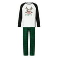 thumbnail image 6 of Christmas Family Pajamas Matching Set, Long Sleeve Elk Letters T-shirt with Plaid Pants Sleepwear Loungewear, 6 of 10