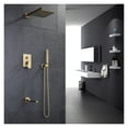 thumbnail image 6 of Bathroom Shower Set Brushed Gold Square Rainfall Shower Faucet Wall or Ceiling Wall Mounted Shower Mixer 8-12" Shower Head ,Effortless Installation, 6 of 7