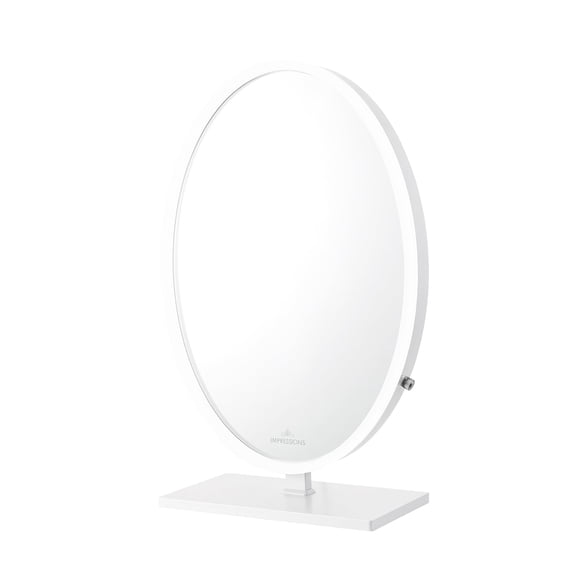 Impressions Vanity Heiress Plus Tabletop Vanity Mirror with Lights, Makeup Desk Mirror (White)