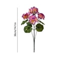 thumbnail image 3 of AUNVITO UV Resistant Artificial Silk Geranium Flower Bouquet Outdoor Faux Plant Patio Window Hanging Basket Garden Decor, 3 of 7