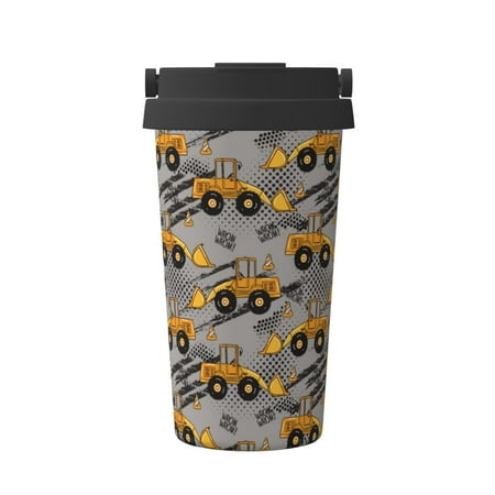 

Gaeub Retro Excavator Print Travel Mug Insulated Coffee Mug with Leakproof Lid Travel Coffee Mug Vacuum Stainless Steel Double Walled Reusable Coffee Cup