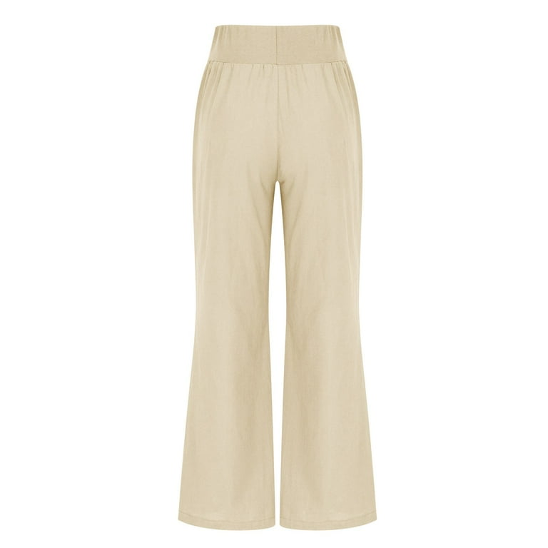 Pants for Women Elastic Waist Joggers Drawstring Petite Wide Leg