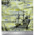 thumbnail image 1 of Soimoi Polyester Crepe Fabric Ship Ocean Printed Fabric 1 Yard 52 Inch Wide, 1 of 1