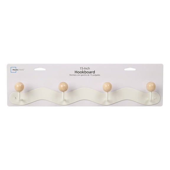 Mainstays 15" 4 Hook Children's White Metal Hookboard