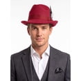 thumbnail image 3 of PULLIMORE Classic Fedora Hats for Men & Women Vintage Style Short Brim Felt Hat Panama Fedora Hats with Bands, 3 of 7