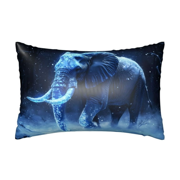 Silk Pillow Case for Hair And Skin Queen - Frozen Night Elephant Cooling Sleep Throw Pillow Covers Standard Size 20x30in, comfort Satin Pillowcase with Zipper for Women Men