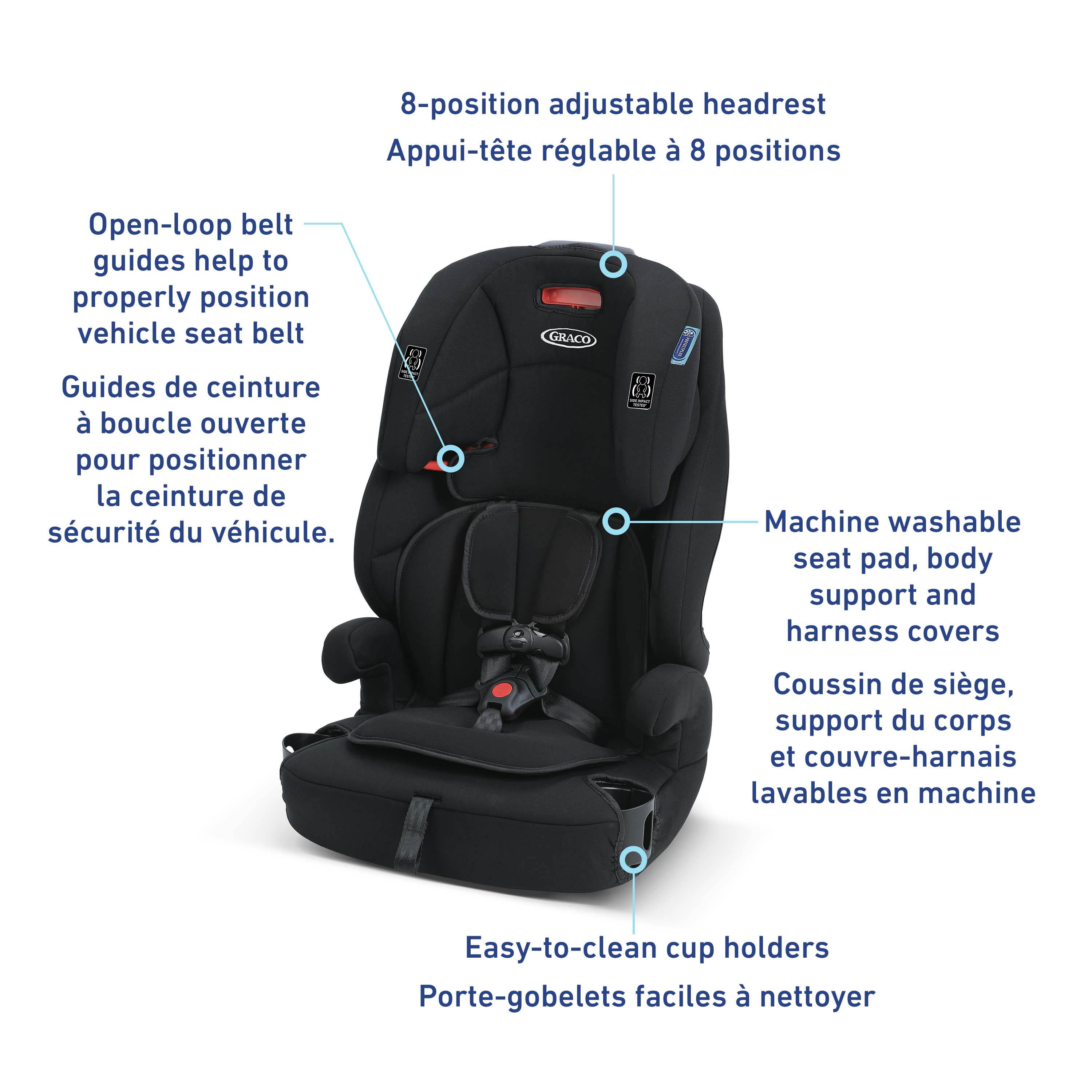 Graco Tranzitions 3-in-1 Harness Booster Seat | 10-45 kg (22-100 lb) | Harness/Highback/Backless Booster Car Seat