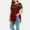 Red, variant on Ichuanyi Womens Tops Plus Size Women Solid Floral Lace O-Neck Asymmetric Three Quarter Tops Blouse
