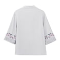 thumbnail image 3 of Womens Spring Tops Chinese Lace Button Embroidery Qipao Style Top Oversized Tshirts for Women, 3 of 8