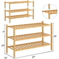 thumbnail image 3 of RONGJlA 3 Tier Bamboo Shoe Rack for Closet Free Standing Wood Shelf Storage Org Entryway Small Space Stackable, Natural, 3 of 4