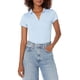 thumbnail image 1 of Camiseta de uniforme IZOD para mujer, manga corta, azul claro, talla XS, 1 of 2