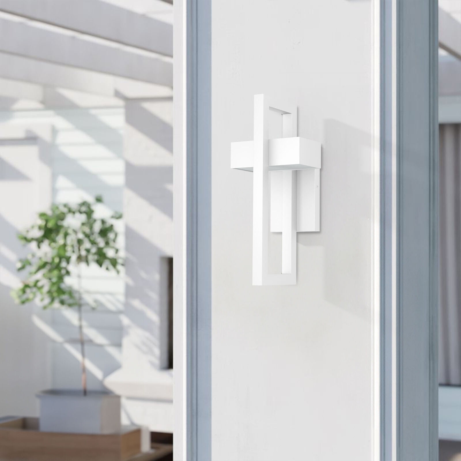 Modern Wall Lights Exterior Lighting Fixtures 3000K LED Outdoor Wall Sconce Outside Wall Mount Lights for Porch Front Door House Garage Indoor Black 2PCS