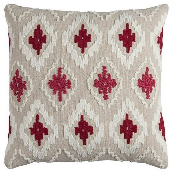 Rizzy Home T11761 20" x 20" Throw Pillow with Zipper Closer