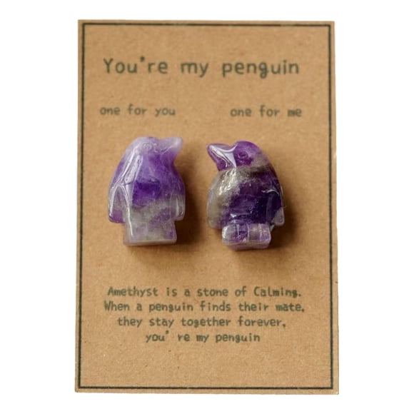 Desktop Ornament Cute Rose Quartz Penguin Figurine for Home Décor and Thoughtful —Forever & Friendship Themed Centerpiece for Loved Ones or