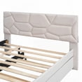 thumbnail image 6 of Full Size Upholstered Platform Bed with Linen Fabric and Beige Color, 6 of 13