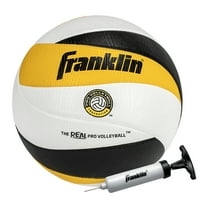 Franklin Sports PVF REAL Pro Indoor Game Volleyball - Official Size Professional Indoor Volleyball for Match Play - 12 Panel Microfiber Cover Game Volleyball Ball - Volleyball Pump with Needle Set