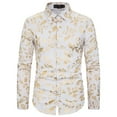 thumbnail image 2 of CNKOO Chemises Col Rond à Manches Longues et Coupe Slim pour Hommes de Mo, 2 of 6