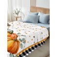 thumbnail image 5 of Twin XL Flat Sheet Only Watercolor Thanksgiving Pumpkins Soft Microfiber Cooling Bedding Sheets Black White Plaid Flat Bed Sheet for Hotel,Home Decor, 5 of 9