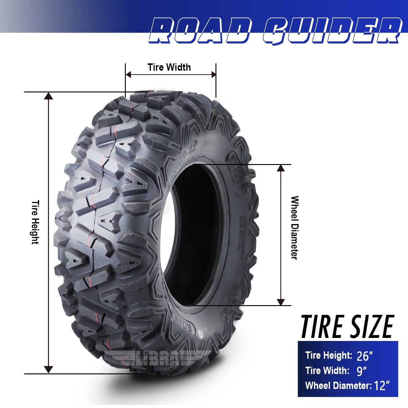 Tire Type: ATV/UTV Tire Application: Sand ITP618 Tire Size: 26x9x12 Position: Front Front ITP Sand Star Tire Tire Construction: Bias Rim Size: 12 Tire Ply: 2 26x9x12 