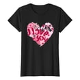 thumbnail image 4 of Black Womens Flowy Tops, Spandex Fashion Womens Clothing 2024, Womens Tops Dressy Casual, Women's New Summer Valentine's Day Simple Love Printed Round Neck Short Sleeved T Shirt Casual Top, 4 of 4
