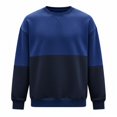 thumbnail image 4 of Iroehba Men's Sweatshirts Color-block Crew Neck Relaxed Cut Drop Shoulder Long Sleeve Pullover Top, Clean Versatile Stylish Practical Daily Outfit, 4 of 5