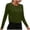 Army Green, variant on Women's Spring Side Twist Cropped Long Sleeve Top, Crew Neck Stretch Solid Fall Athletic Pullover Workout Shirt for Women, Women's Pink, Sizes S-2XL