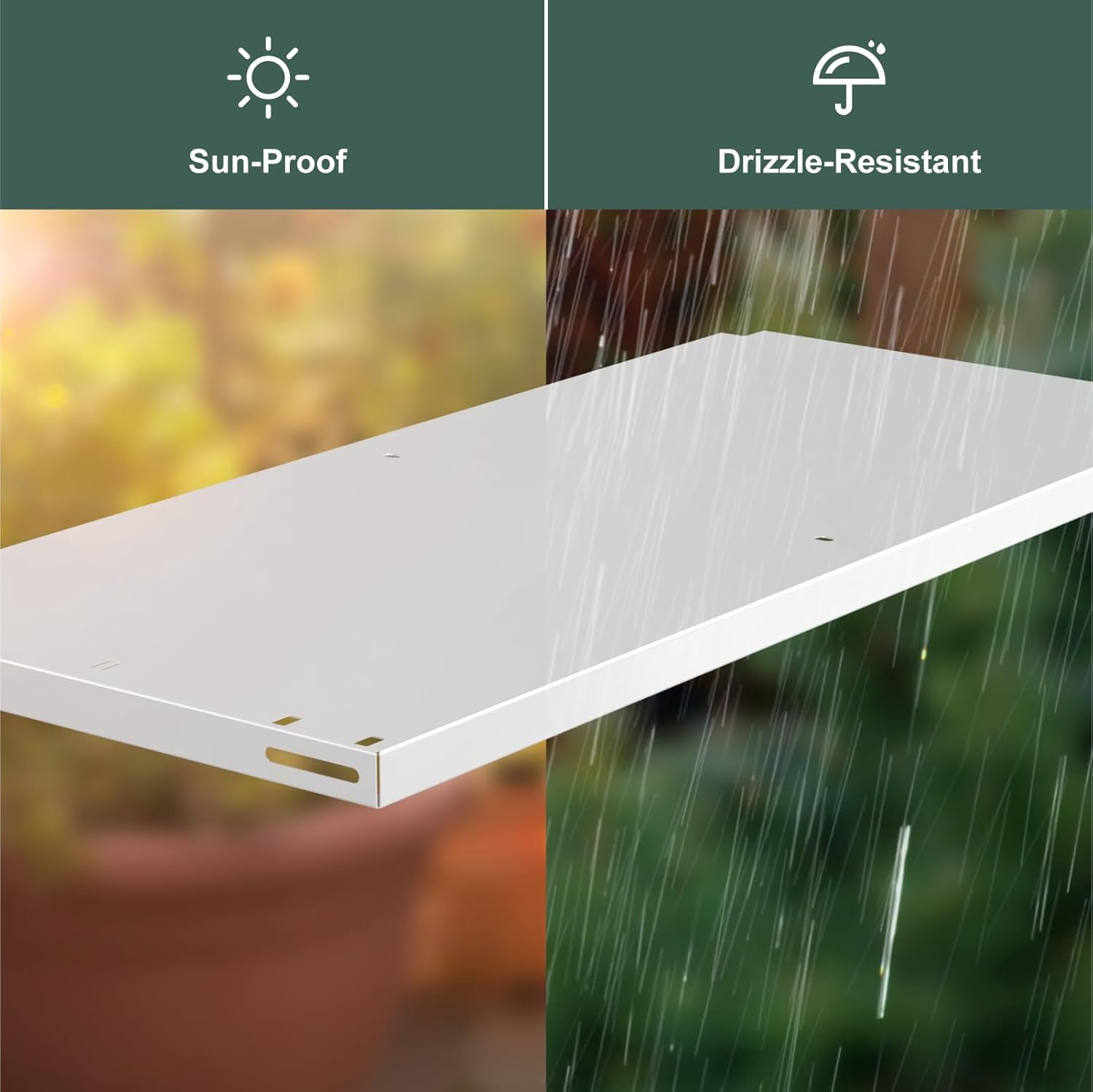EVOKEDEN Vertical Storage Shed Shelf, Weatherproof Metal Shelf for 60 cuft Tool Cabinet, 45.6''L×13.2''W×69.9''H, White