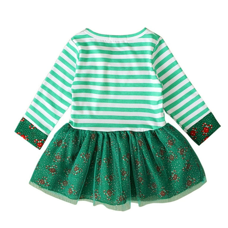white christmas dresses Girls' Holly Jolly Christmas 3/4 Sleeve Pocket Twirl Dress Size: 4T Toddler by Mila & Rose main image 0