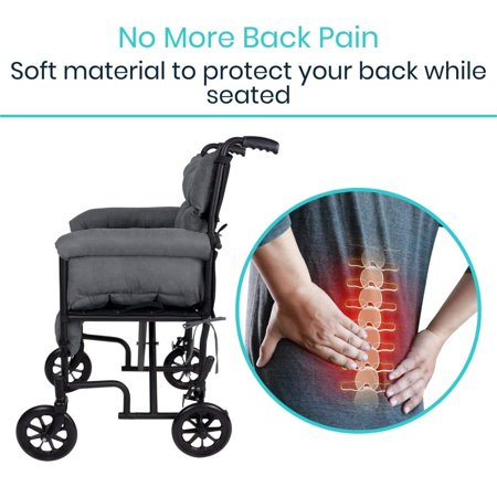 Vive Wheelchair Seat Cushion - Comfortable Back Pressure, Pain Relief - for Desk, Office, Car, Gaming Chair