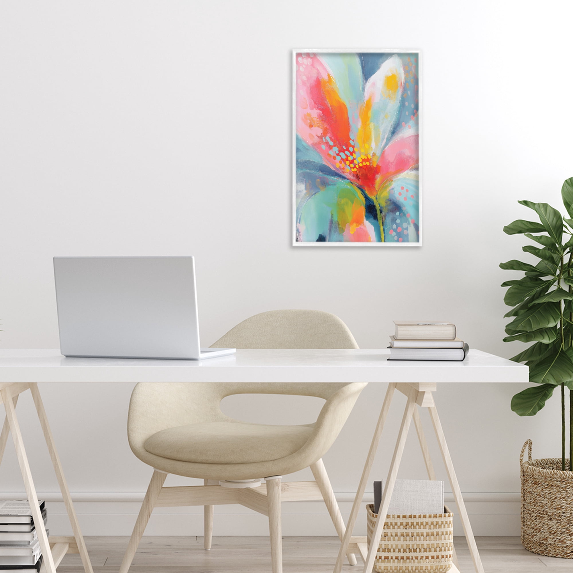 Stupell Industries Dotted Bloom Expression White Framed Giclee Art, design by Chromatic Storm Studio