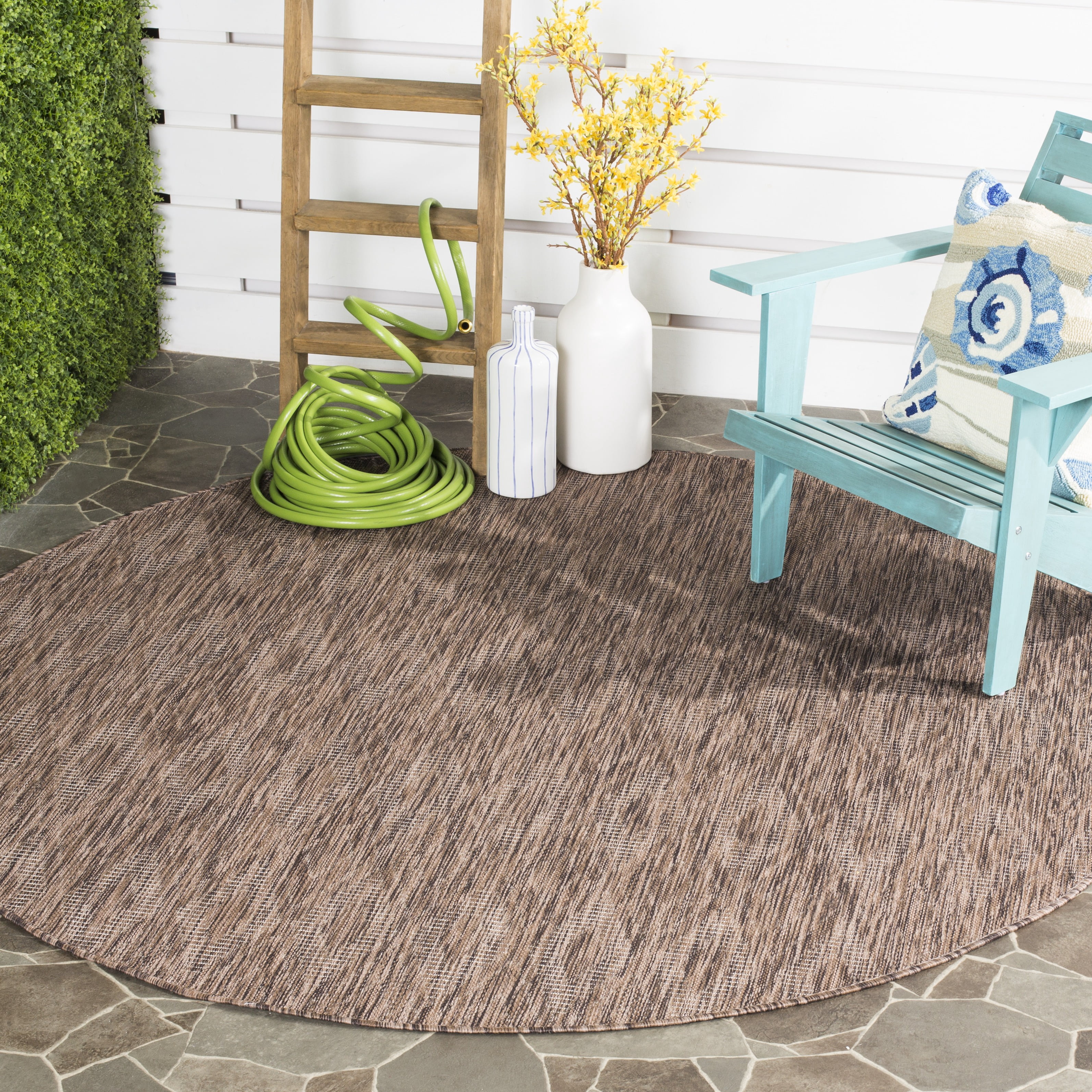 Safavieh Courtyard Teodor Geometric Indoor/Outdoor Area Rug, Brown, 4' x 4' Round