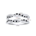 thumbnail image 2 of Round Shape White & Black Cubic Zirconia Twist Enhancer Guard Ring 14K White Gold Ring Size - 4.5, 2 of 3