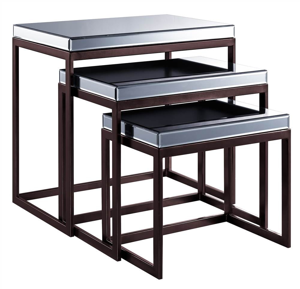 3Pc Nesting Table Set in Brown