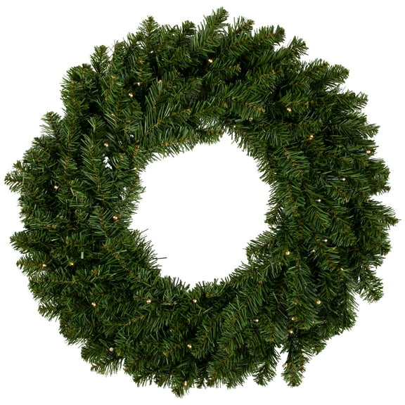Northlight 24" Prelit LED Battery Operated Canadian Pine Artificial Christmas Wreath - Clear Lights