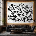 thumbnail image 6 of Graffiti Lines Geometric with Textured Lines Sharp Jagged, Mystical Fantasy for Space Lovers, Galaxy Room Decor, Housewarming Gift, Tapestry Wall Hanging for Bedroom and Dorm, 6 of 7