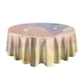 thumbnail image 5 of Soft Cloud Starry Scene Round Tablecloth 60"x60",Wrinkle Wipeable Table Cloth for Kitchen Dining Room Picnic Patio Party, 5 of 6