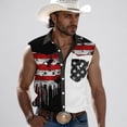 thumbnail image 2 of Dresfit Patriotic Tank Tops for Men Sleeveless Lapel Cowboy Shirts 2026 Summer Usa Flag Graphic Shirt 1776 Button Down 4th Of July Tees Black 3XL, 2 of 5