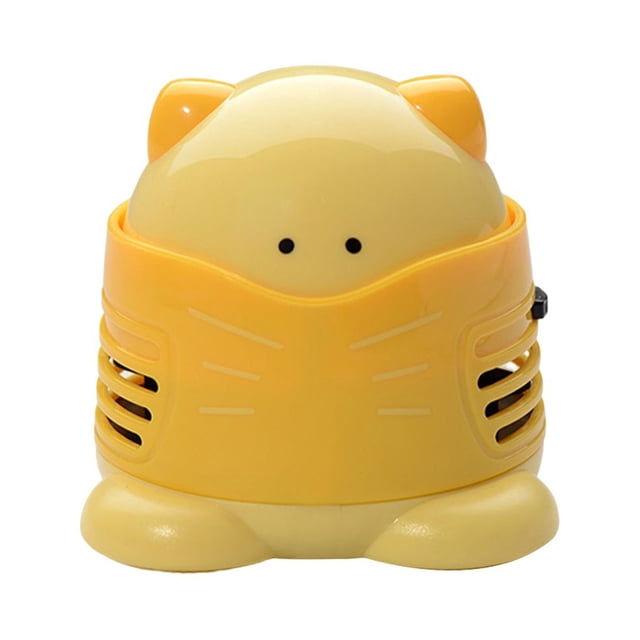 Guardoinrt 1/2/3 Cartoon Cat Desktop Vacuum Cleaning Machine Electric Keyboard Dust Collector Clean Drill Tool Stitch Sewing Tools Yellow 1 Pc