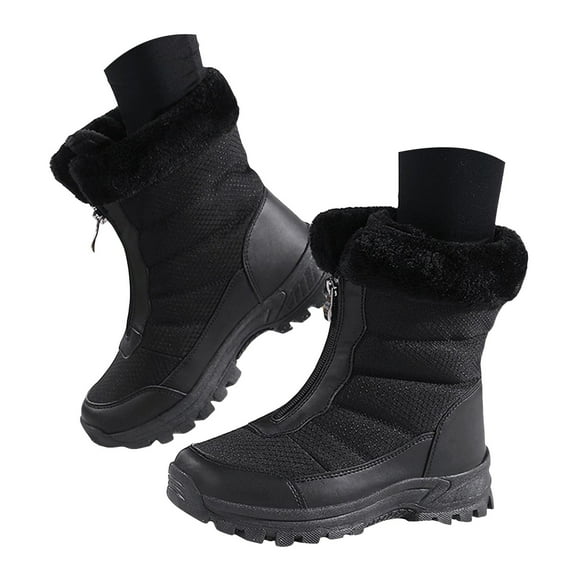 YLYL Women Winter Boots Heel Slip on Winter Waterproof Slip Resistant Cold Weather Shoes