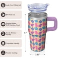 thumbnail image 3 of 20oz elephant Stainless Steel Tumbler with Handle and Straw Insulated Coffee Travel Mug Water Bottle with Lid and Straw Perfect for Office Commute Home Use Gift for Women Men, 3 of 6