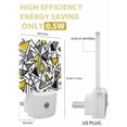 thumbnail image 3 of Night Lights Auto Sensor Yellow Grey Geometric Plug-in LED Nightlights Lamp Dusk to Dawn for Living Room, Bedroom, Bathroom, Hallway, Stairways Home Wall Decor, Triangle Modern Art Night Light, 3 of 9