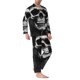 thumbnail image 2 of Fotbe Black White Hat Skull Pijama de Hombre con Estampado de Manga Larga, Conjunto de 2 Piezas, Ropa de Dormir Suave y Cómoda con Bolsillos-Large, 2 of 7